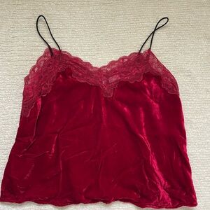 Urban Outfitters Red Velvet and Lace Cami Tank Top
Size Small